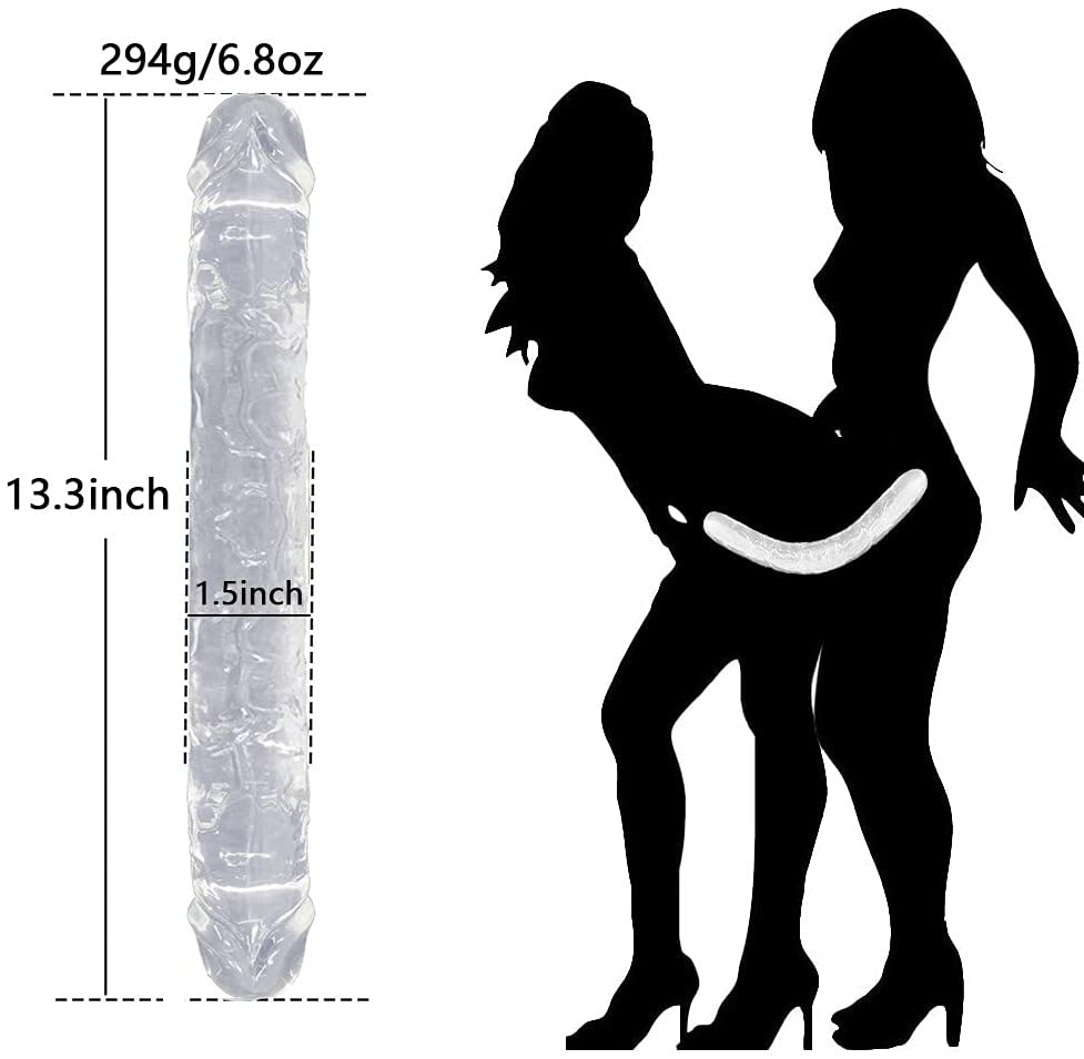 Double Ended Realistic Flexible Clear Jelly Long Dildo - Lusty Age