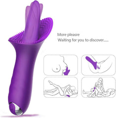 10 Modes Dildo Tongue Vibrator Nipple Massage