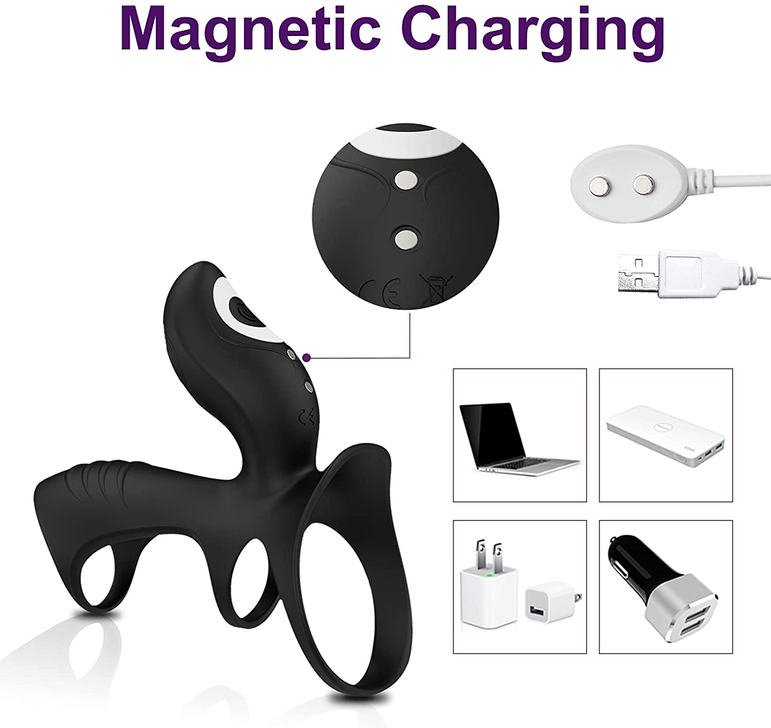 Dual-Motor Penis Ring Couple Vibrator - Lusty Age