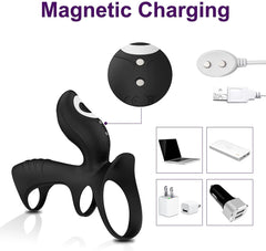 Dual-Motor Penis Ring Couple Vibrator - Lusty Age