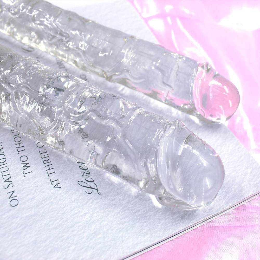 Double Ended Realistic Flexible Clear Jelly Long Dildo - Lusty Age