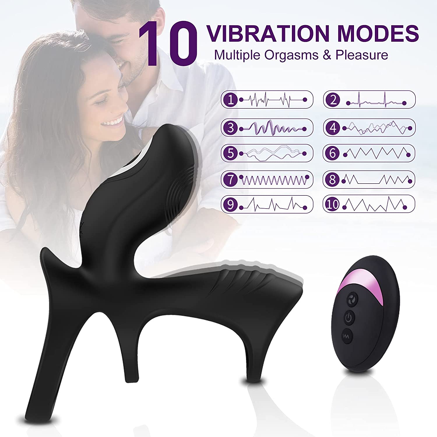 Dual-Motor Penis Ring Couple Vibrator - Lusty Age