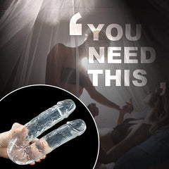 Double Ended Realistic Flexible Clear Jelly Long Dildo - Lusty Age