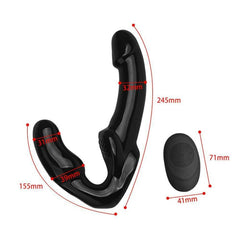 10 Speed Remote Control Vibrating Silicone Strapless Strap-On Dildo