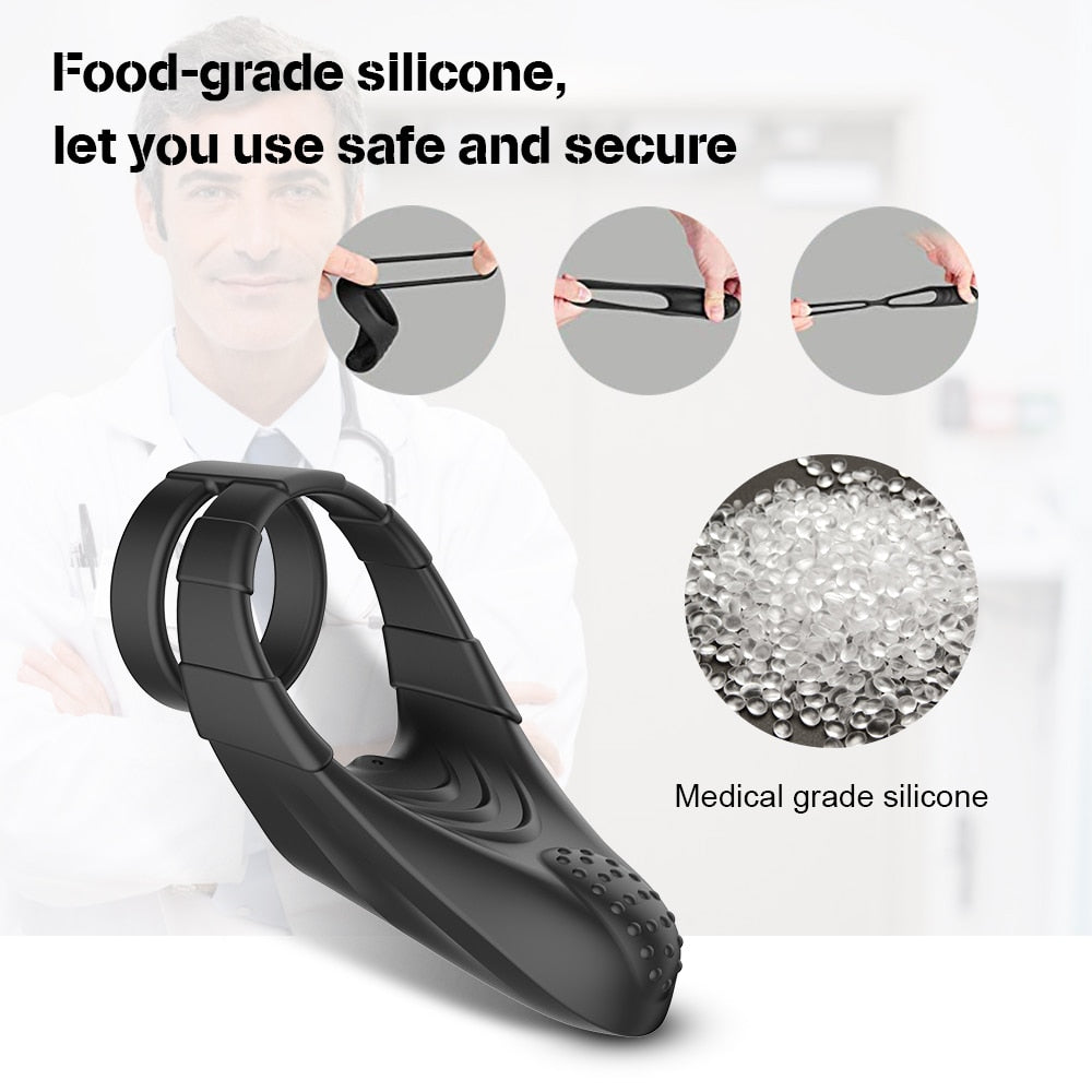 Double Penis Ring Vibrator with Taint Teaser - Lusty Age