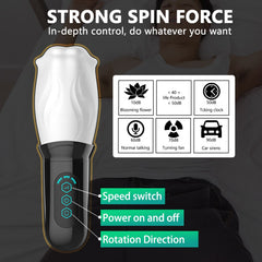 Bare Sleeve 4-Frequncy Rotation 3 Speeds Oral Sex Masturbation Cup - Lusty Age