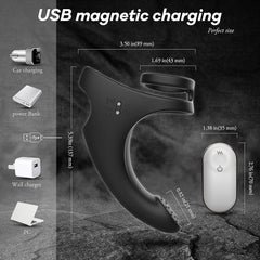 9 Modes Vibrating Penis Massager Ring Dildo Vibrator - Lusty Age