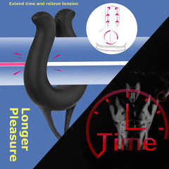 9 Modes Vibrating Cock Ring & Anul Plug Massager - Lusty Age