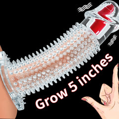 Penis Extender Cap Vibrators Sleeve Enlargement Condoms with Spikes - Lusty Age