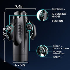 10 Vibrating & Sucking Heating Voice Handheld Masturbator