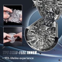 Telescopic Pleasure Pro Masturbator with Suction Base