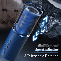 Telescopic Pleasure Pro Masturbator with Suction Base