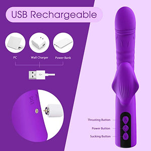 Thrusting Rabbit Vibrator Suction Vibrator for Women - Lusty Age