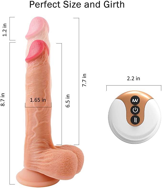 Thrusting & Rotating Realistic Dildo (Size: 8.7 Inch) - Lusty Age
