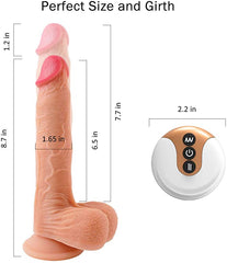 Thrusting & Rotating Realistic Dildo (Size: 8.7 Inch) - Lusty Age