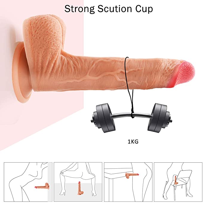 Thrusting & Rotating Realistic Dildo (Size: 8.7 Inch) - Lusty Age