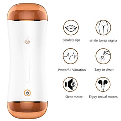 Automatic Dual Channel 10mode vibrator male masturbation Cup