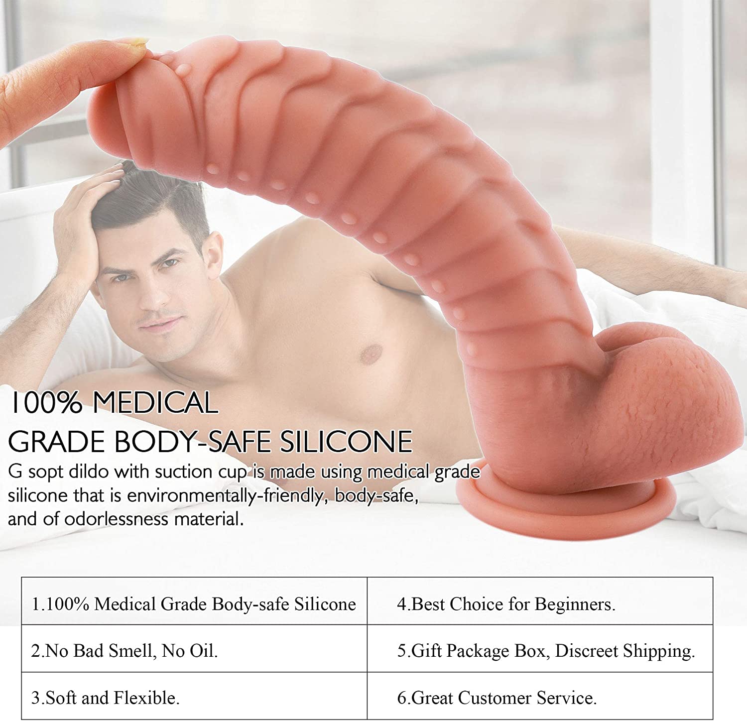 Women G Spot Pleasure Dildo With Beads - Lusty Age