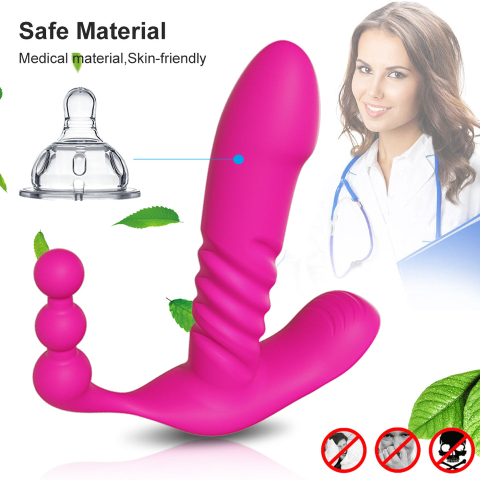 G Spot Wireless Remote Wearable Automatic Thrusting Dildo - Lusty Age