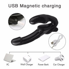 10 Speed Remote Control Vibrating Silicone Strapless Strap-On Dildo