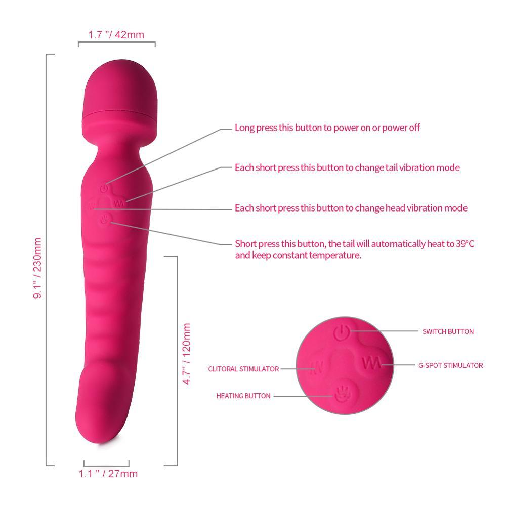 Heating Av Wand Waterproof Vibrator - Lusty Age