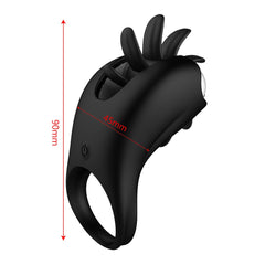 Rotation Oral Tongue Licking Penis Vibrating Ring G-spot Massager - Lusty Age