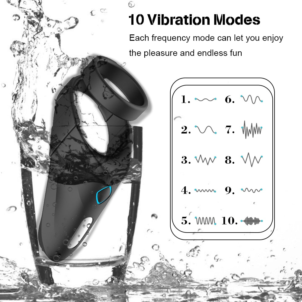 Double Penis Ring Vibrator with Taint Teaser - Lusty Age