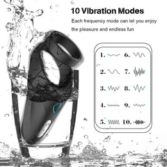 Double Penis Ring Vibrator with Taint Teaser - Lusty Age