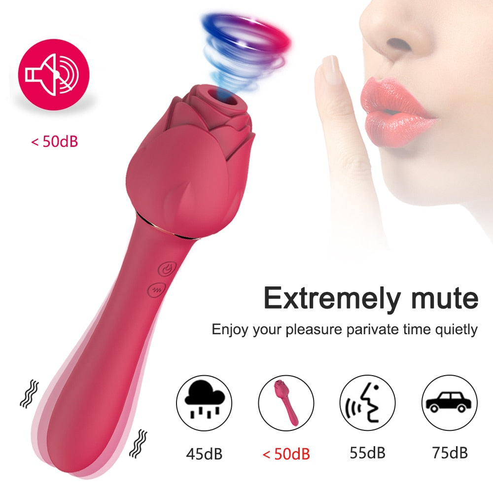 Powerful Rose Vibrator For Women Clitoris Nipple Clit Sucker - Lusty Age