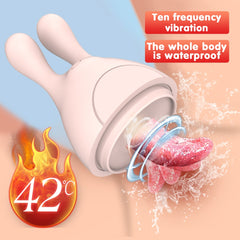 Rabbit Huge Tongue Dildo Vibrator - Lusty Age