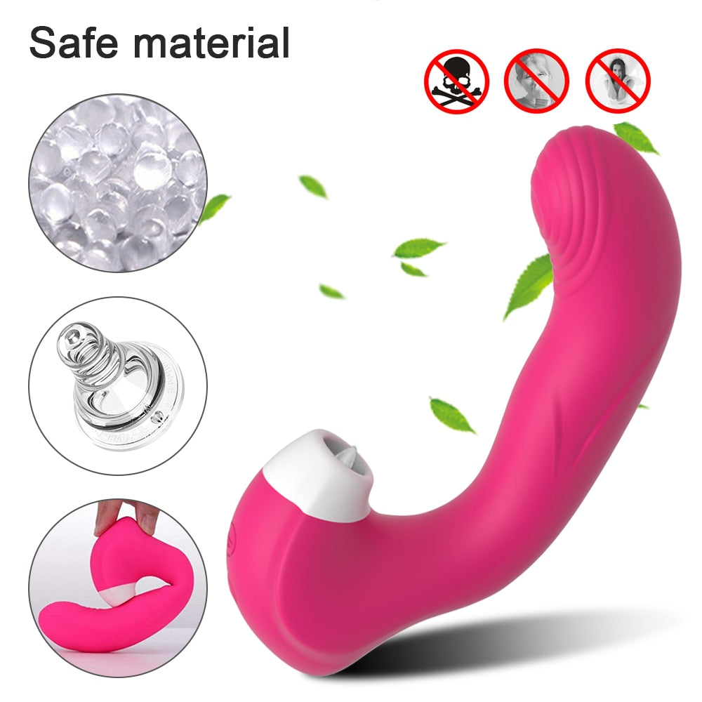 3 in 1 Clitoral Vagina Sucking Licking Vibrator G Spot Clitoris Stimulator - Lusty Age