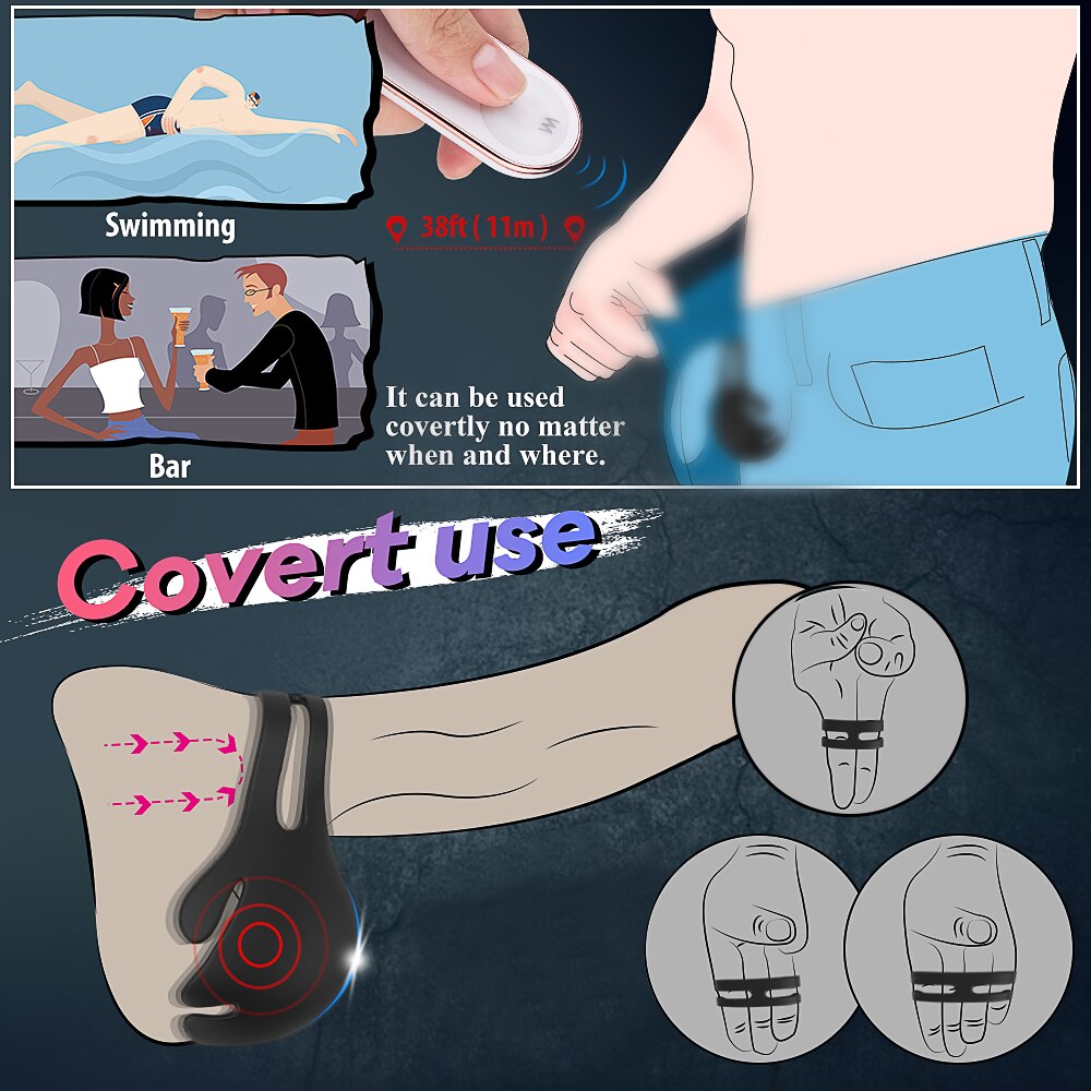 Vibrating Male Chastity Cock Ring Massager - Lusty Age