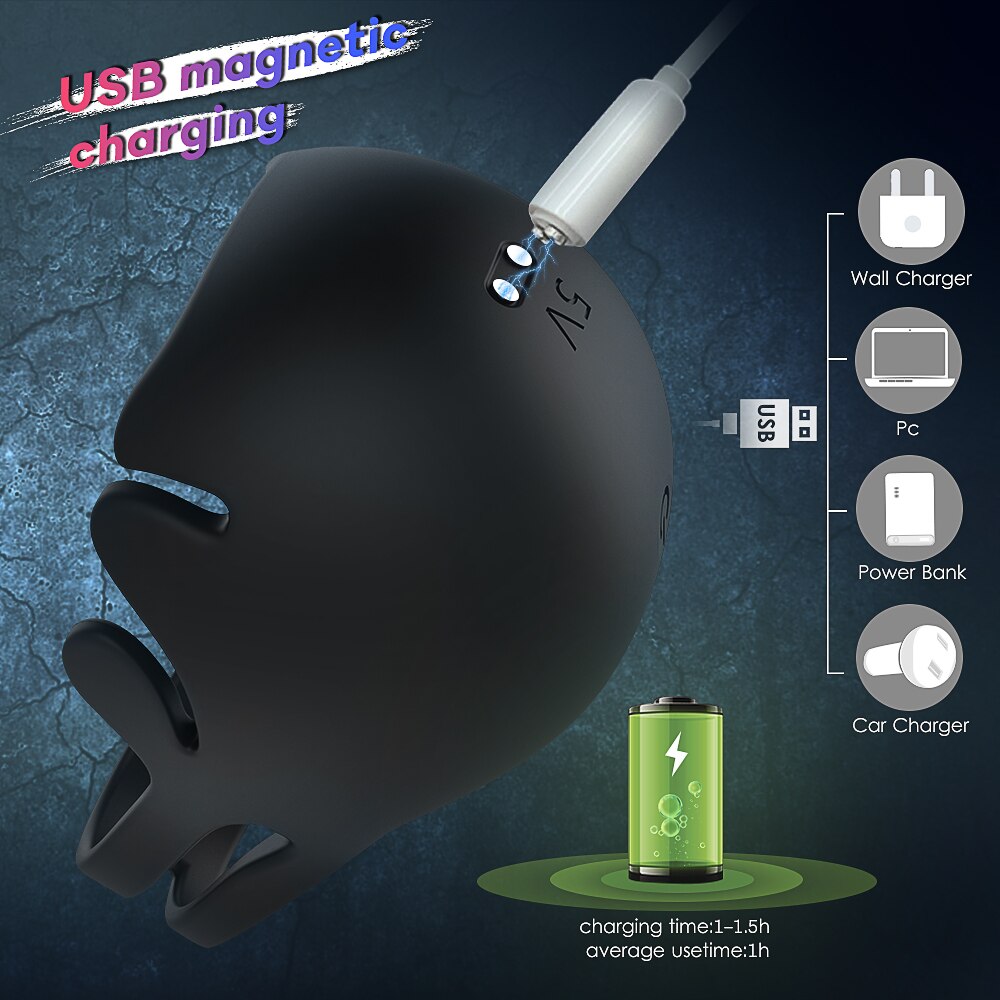 Vibrating Male Chastity Cock Ring Massager - Lusty Age