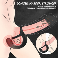 9 Mode Vibrating Penis Massager Ring Dildo Vibrator - Lusty Age