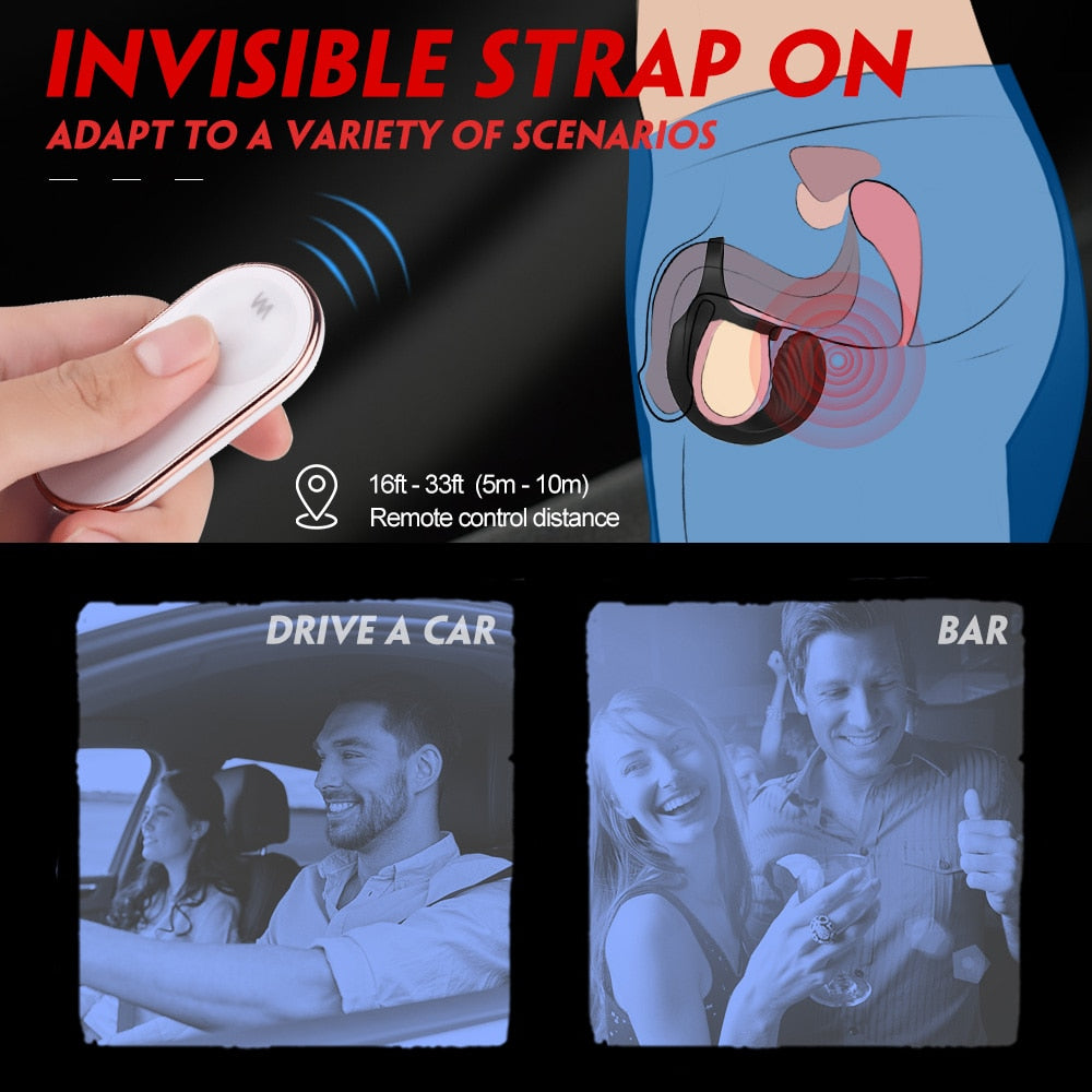 9 Mode Vibrating Penis Massager Ring Dildo Vibrator - Lusty Age