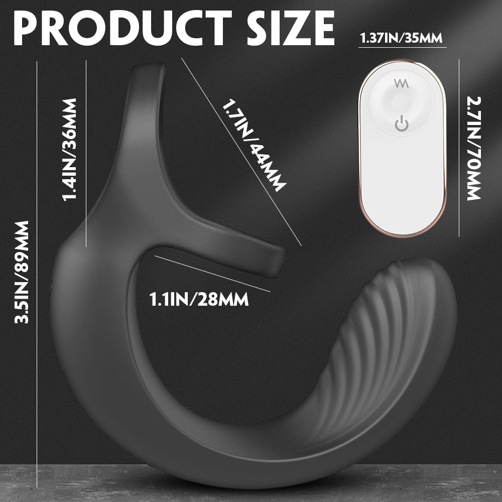 9 Mode Vibrating Penis Massager Ring Dildo Vibrator - Lusty Age
