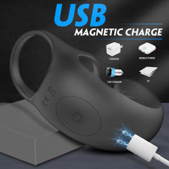 9 Mode Vibrating Penis Massager Ring Dildo Vibrator - Lusty Age