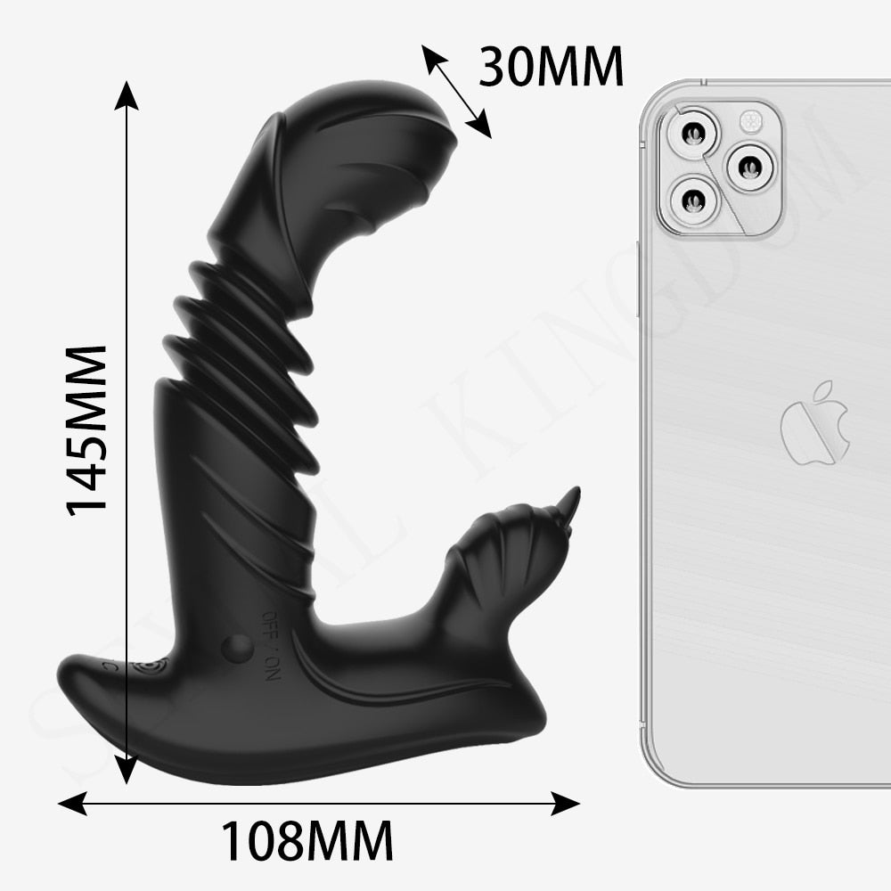 Tongue Licking Telescopic Prostate Massage Remote Control Anal Plug Vibrator - Lusty Age
