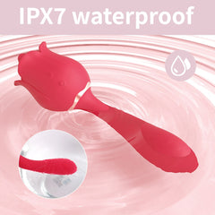 Rose  2 in 1 Clitoral Licking & Vibrating Vibrator - Lusty Age