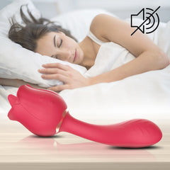 Rose  2 in 1 Clitoral Licking & Vibrating Vibrator - Lusty Age
