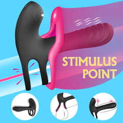 Elastic Delay Vibrating Cock Ring Stretchy Intense Clit Stimulation Vibrator - Lusty Age