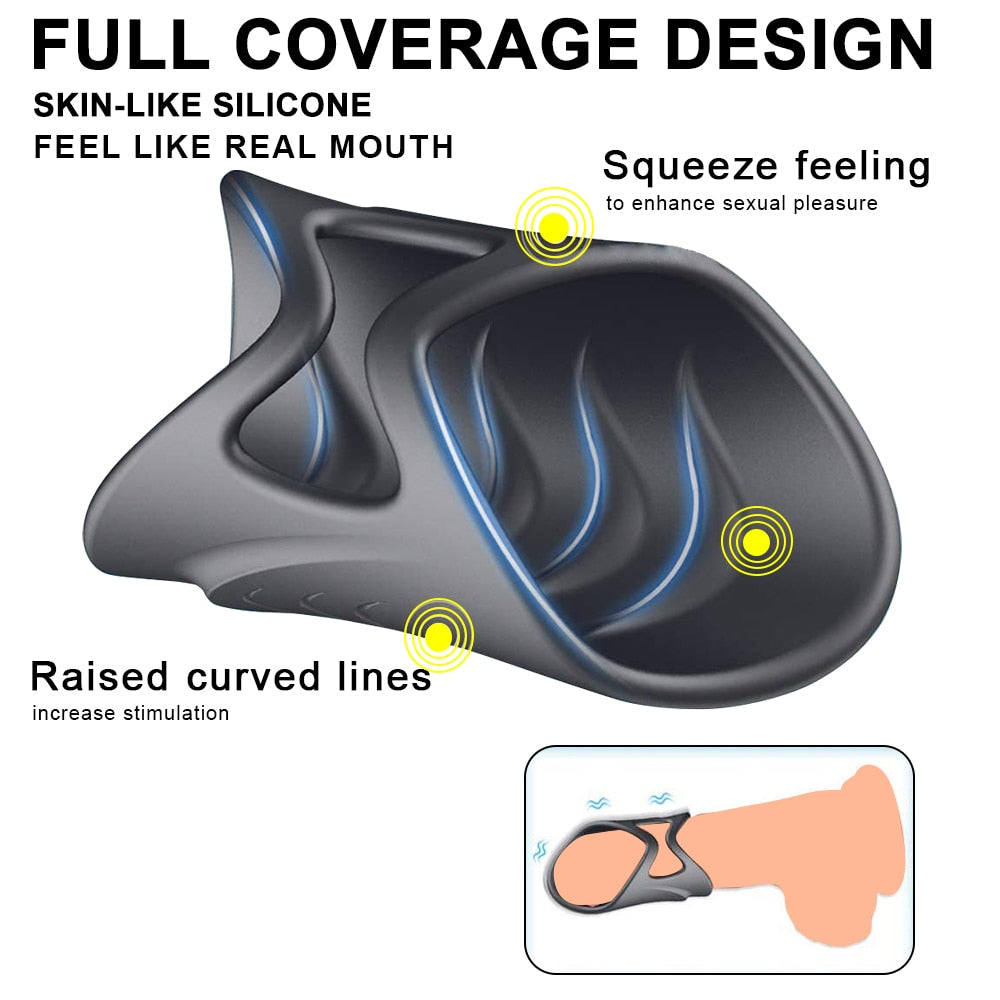 10 Speed Penis Ring Vibrator Sex Toy For Men Delay Ejaculation Erotic Male Sex Toy - Lusty Age