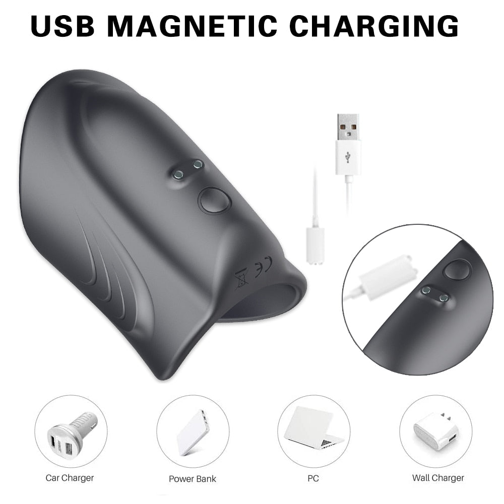 10 Speed Penis Ring Vibrator Sex Toy For Men Delay Ejaculation Erotic Male Sex Toy - Lusty Age