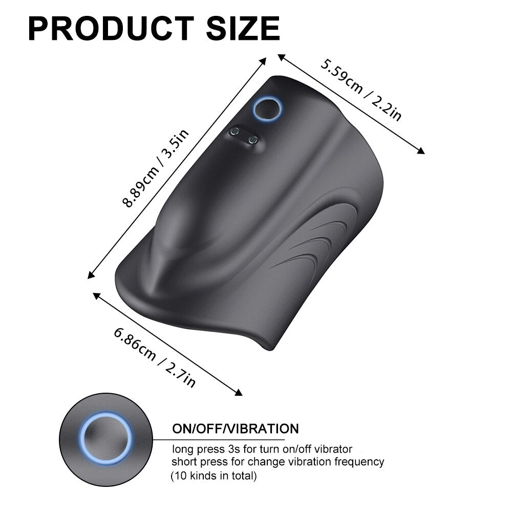 10 Speed Penis Ring Vibrator Sex Toy For Men Delay Ejaculation Erotic Male Sex Toy - Lusty Age
