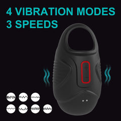 10 Modes Men Scrotum Massager Male Chastity Cage Testicle Bondage Vibrator - Lusty Age