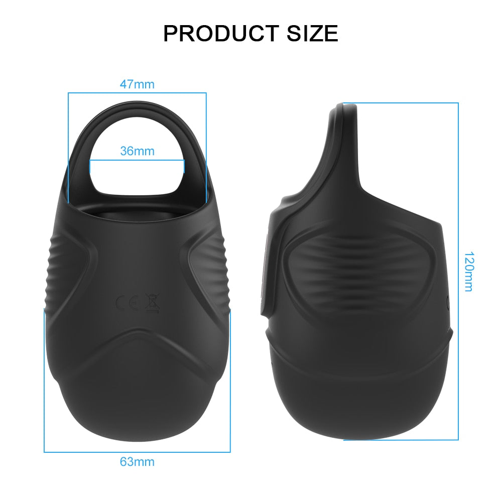 10 Modes Men Scrotum Massager Male Chastity Cage Testicle Bondage Vibrator - Lusty Age