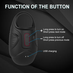 10 Modes Men Scrotum Massager Male Chastity Cage Testicle Bondage Vibrator - Lusty Age