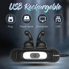 Vibrating Dual Penis Ring Dildo Vibrator Stretchy Adjustable Cock Ring - Lusty Age