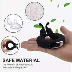 Vibrating Dual Penis Ring Dildo Vibrator Stretchy Adjustable Cock Ring - Lusty Age