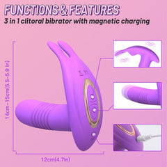 Wearable Dildo Telescopic Rotating Vagina Vibrator - Lusty Age